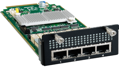4 Ports 1GbE RJ-45 Module (Advanced LAN Bypass Available). Ideal for network segmentation applications and inline security monitoring.
